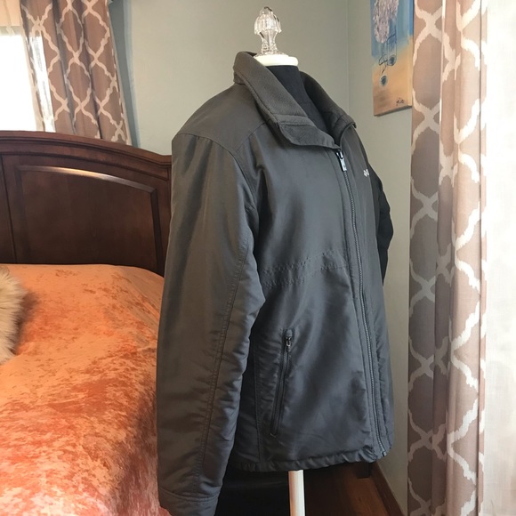 Columbia ⚜️ Grey Fleece Lined Zip Jacket - Picture 3 of 15